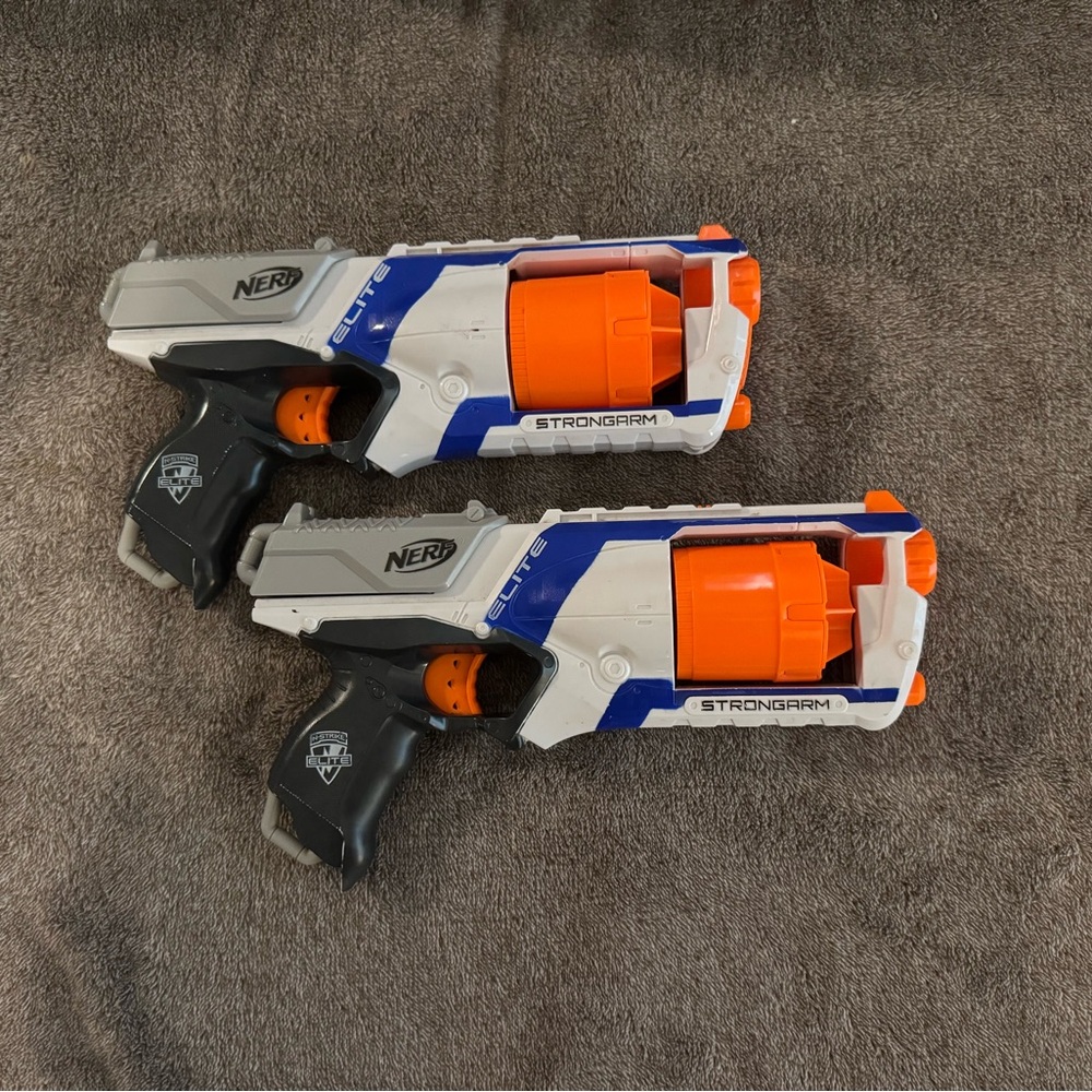 Nerf Strongarm Blaster Set - Blue, Orange, and White (darts NOT included)